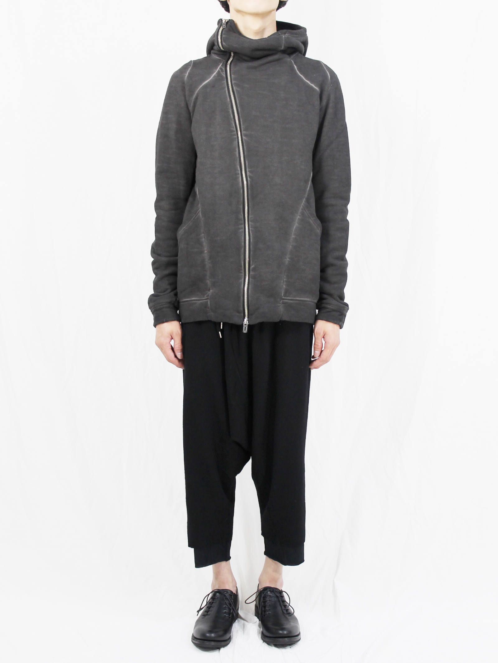 コールドダイジップアップパーカー - Cold Dye Zip Up Parka - Black