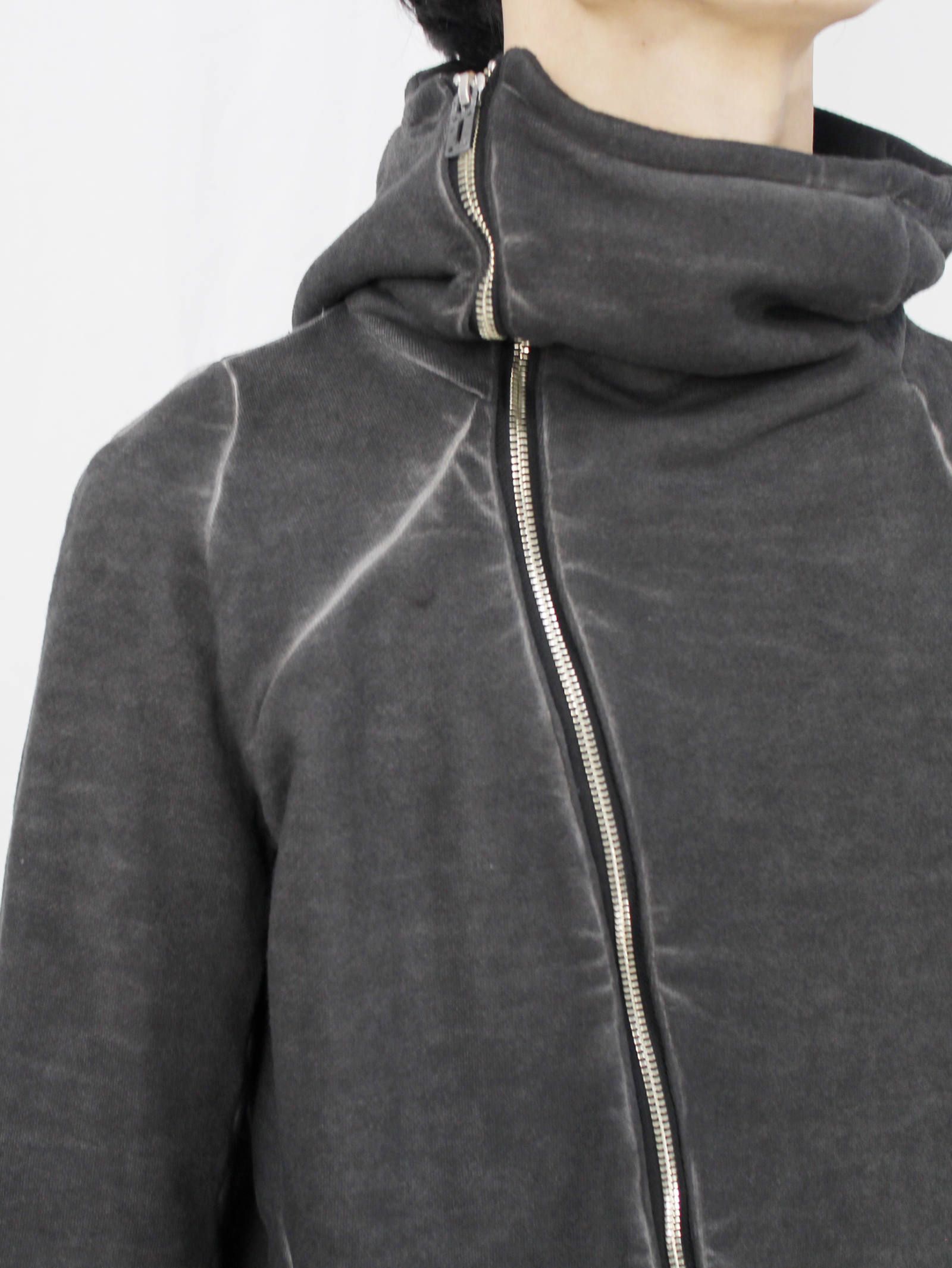 コールドダイジップアップパーカー - Cold Dye Zip Up Parka - Black