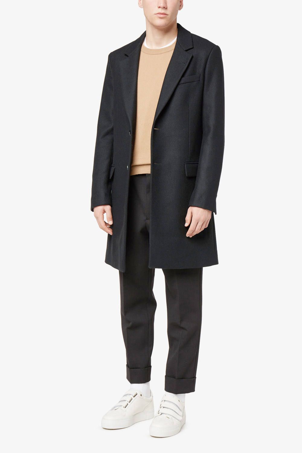 AMI Alexandre Mattiussi - チェスターコート - TWO BUTTON COAT - BLACK | ADDICT WEB  SHOP