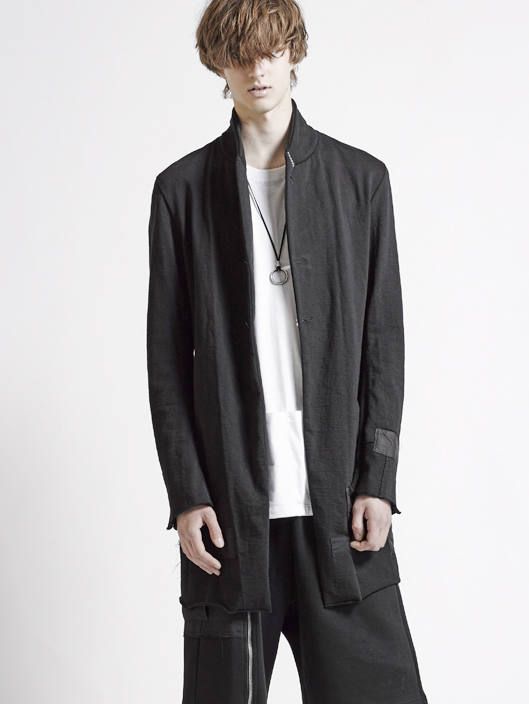 The Viridi-anne - 吊りインレイパッチワークロングジャケット - BLACK | ADDICT WEB SHOP