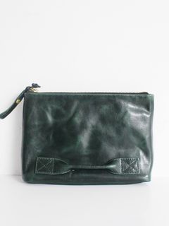 スモールクラッチバッグ - 4handle file MID - GREEN