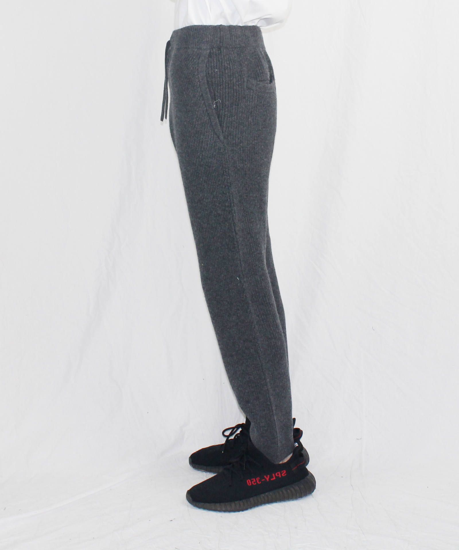リブニットパンツ - RIB KNIT PANTS - GREY
