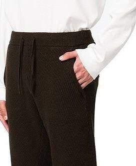 CLANE HOMME - リブニットパンツ - RIB KNIT PANTS - BLACK