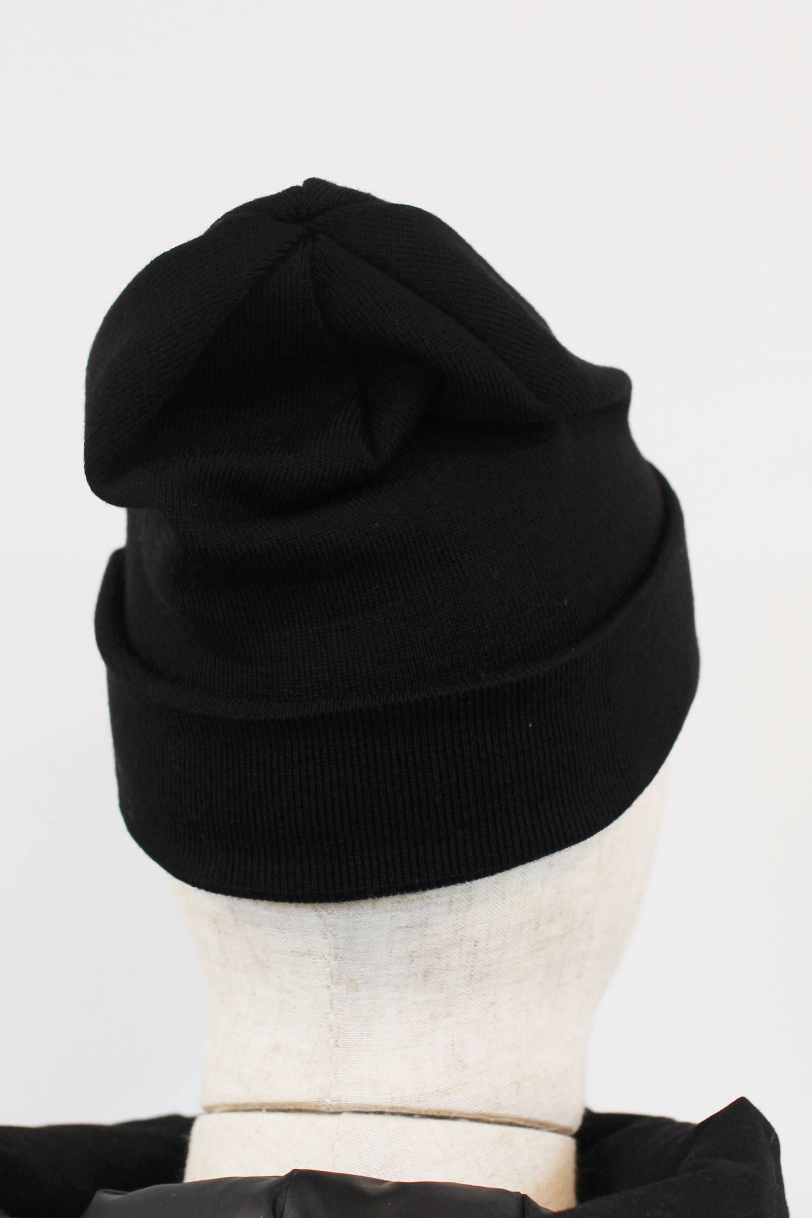 ウールリブニットキャップ - BLACK