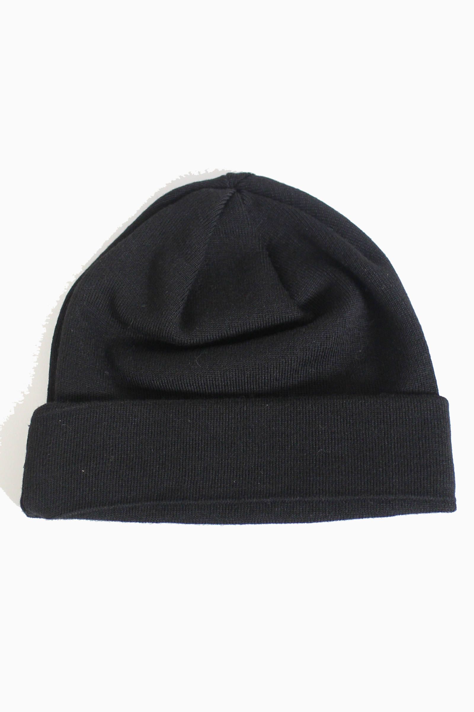 ウールリブニットキャップ - BLACK