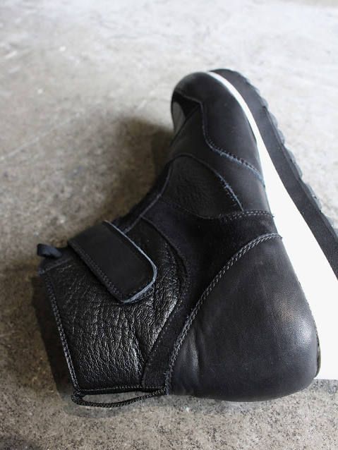 レザーコンビスニーカー - BLACK