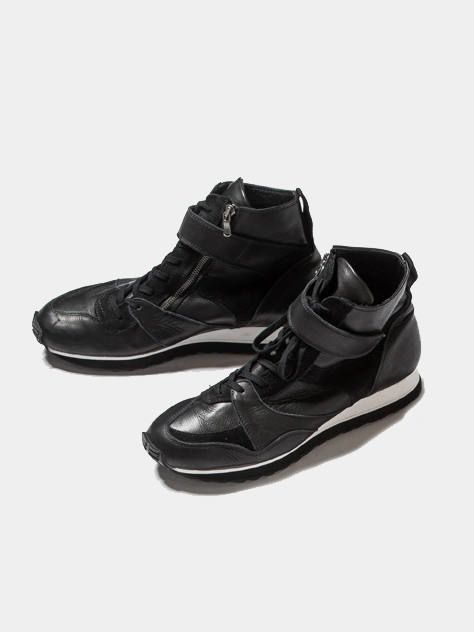 レザーコンビスニーカー - BLACK