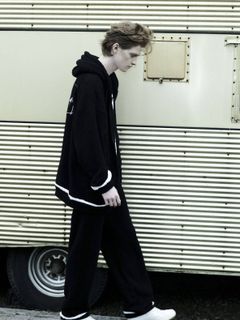 ジップフーディー セットアップ - FLUFFY ZIP HOOD SET UP / BK