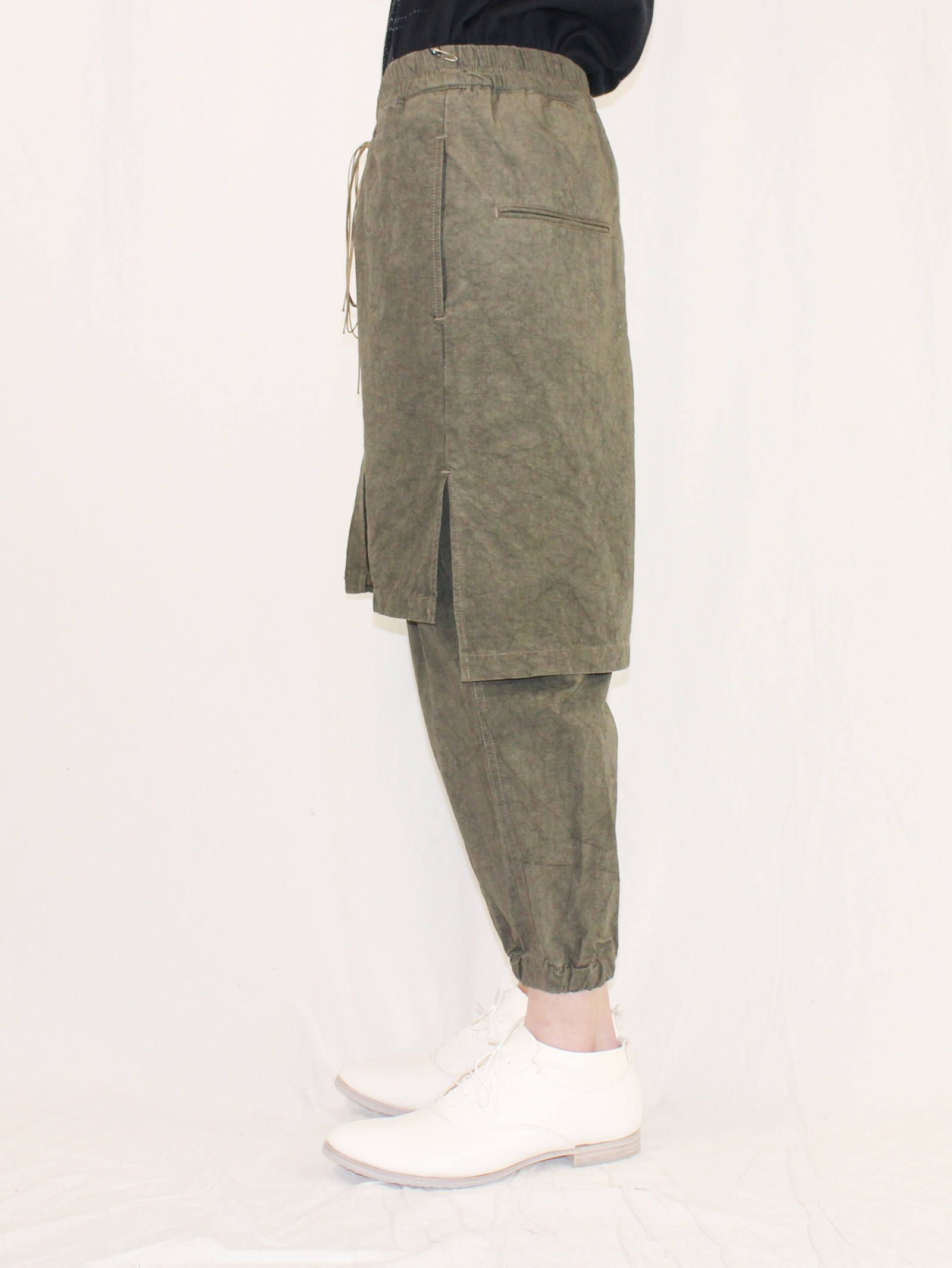 高密度ウェザースカートパンツ - GREY