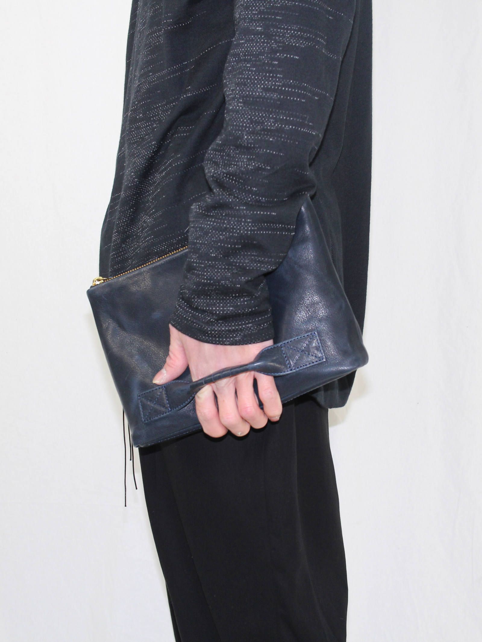 スモールクラッチバッグ - 4handle file MID - D/NAVY