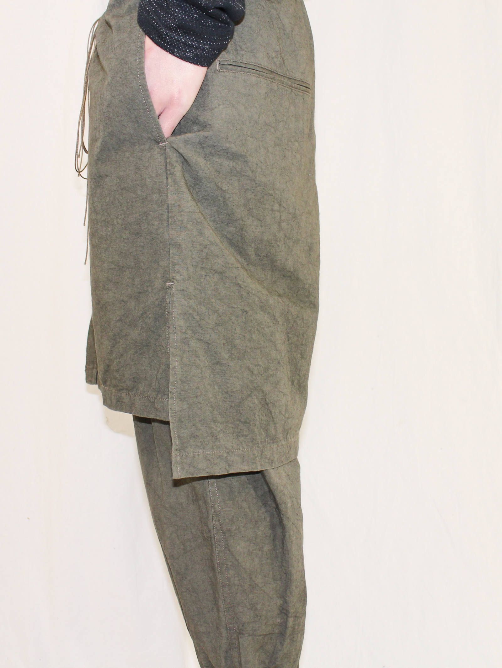 高密度ウェザースカートパンツ - GREY