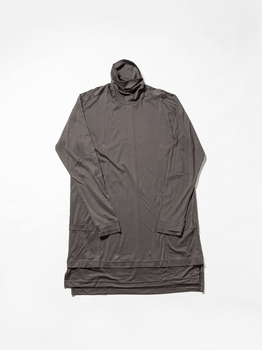 スムースタートルネック長袖カットソー - OLIVE