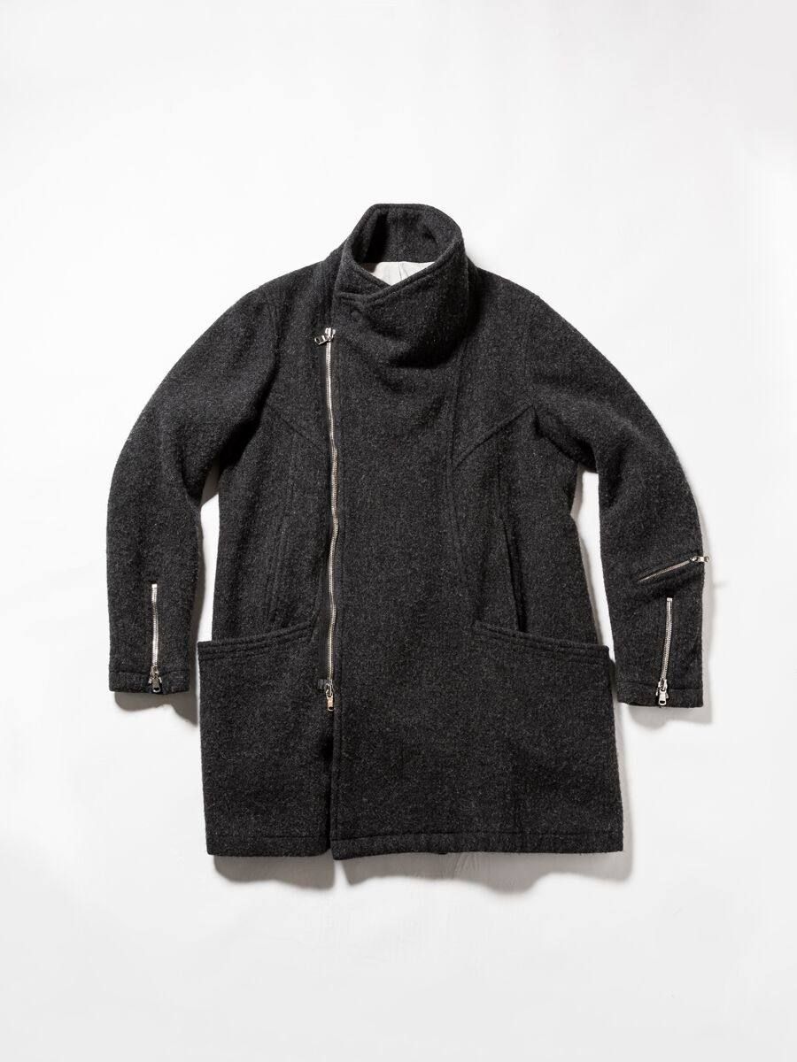 ソフトメルトンハイネックコート - CHARCOAL