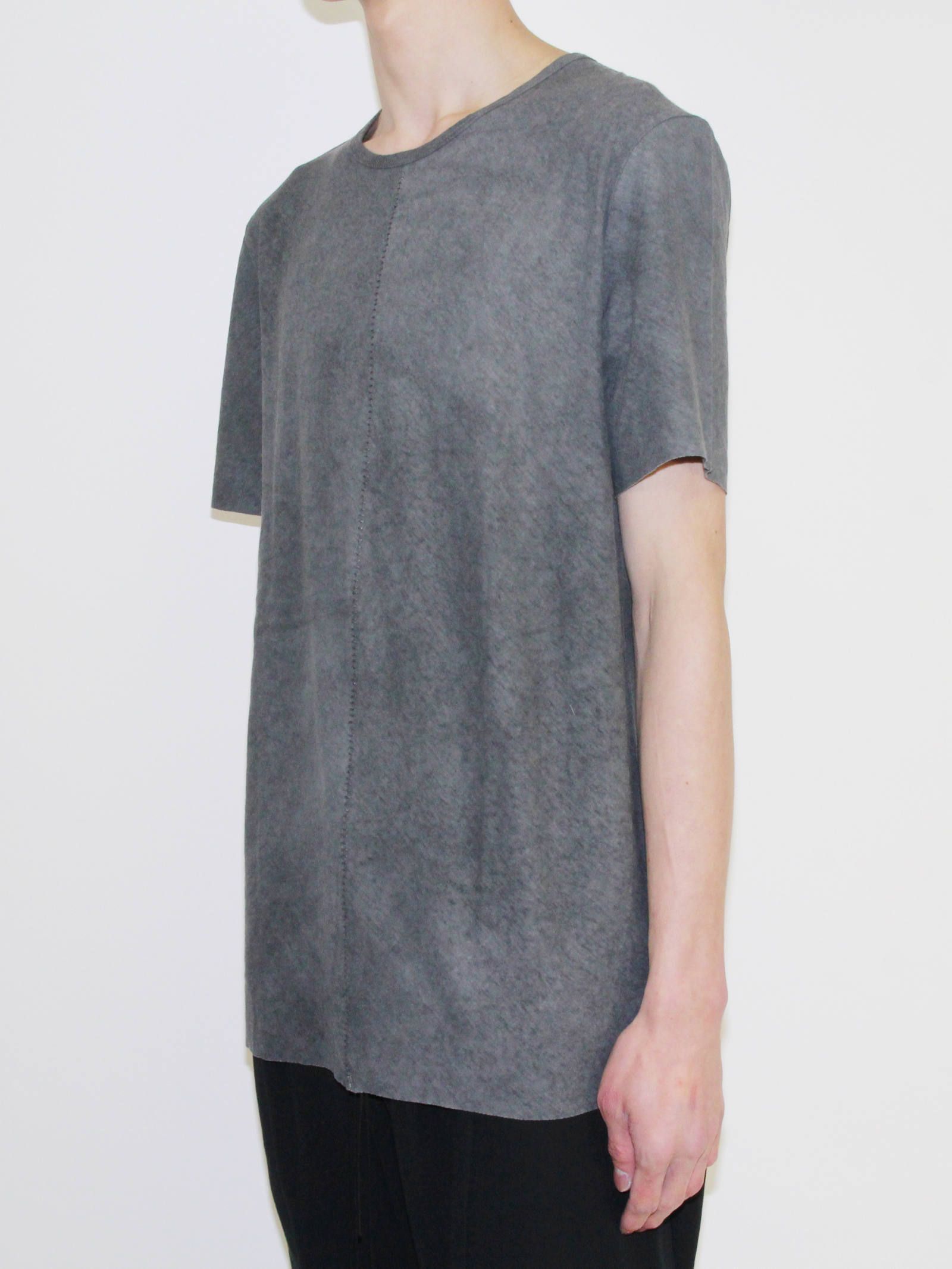 コールドダイTシャツ - High Twist Cotton Cold Dye Cut Off Half Sleeve T-Shirt