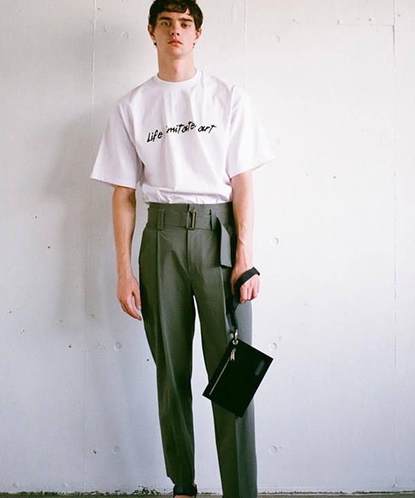 メンズプリントTシャツ - BRUSH WRITING T/S - WHITE