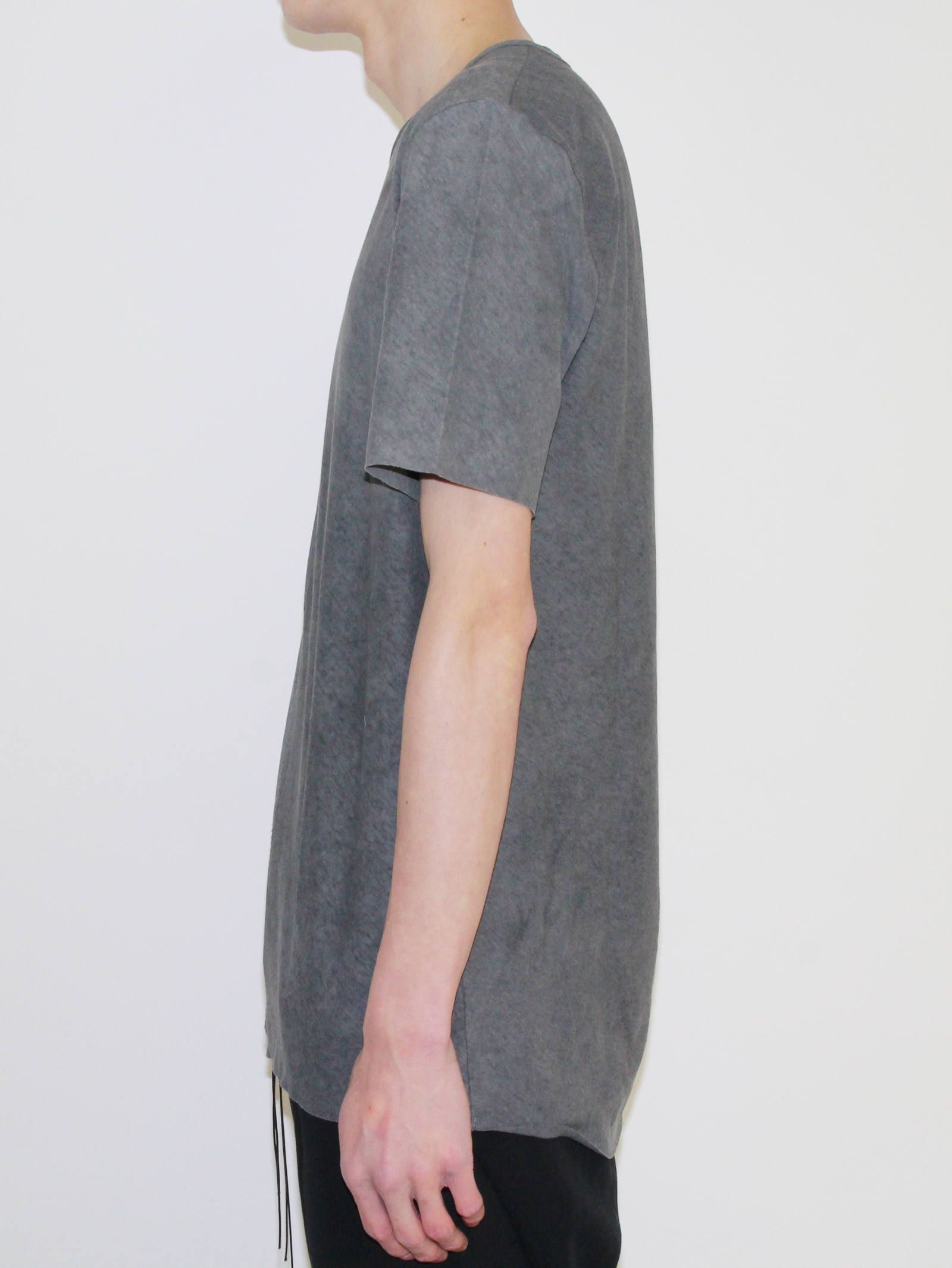 コールドダイTシャツ - High Twist Cotton Cold Dye Cut Off Half Sleeve T-Shirt