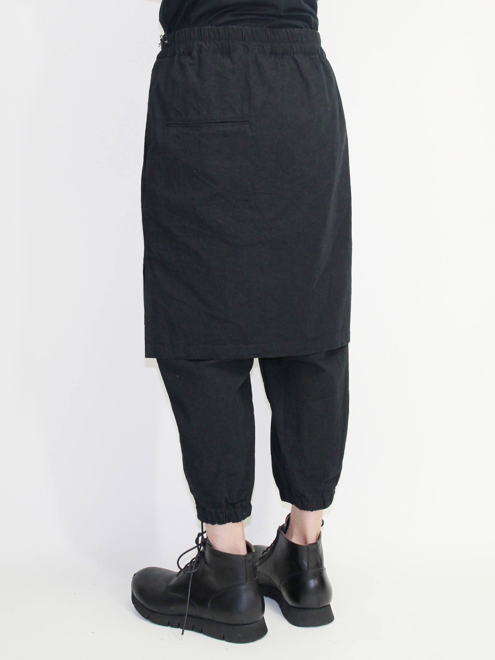 高密度ウェザースカートパンツ - BLACK