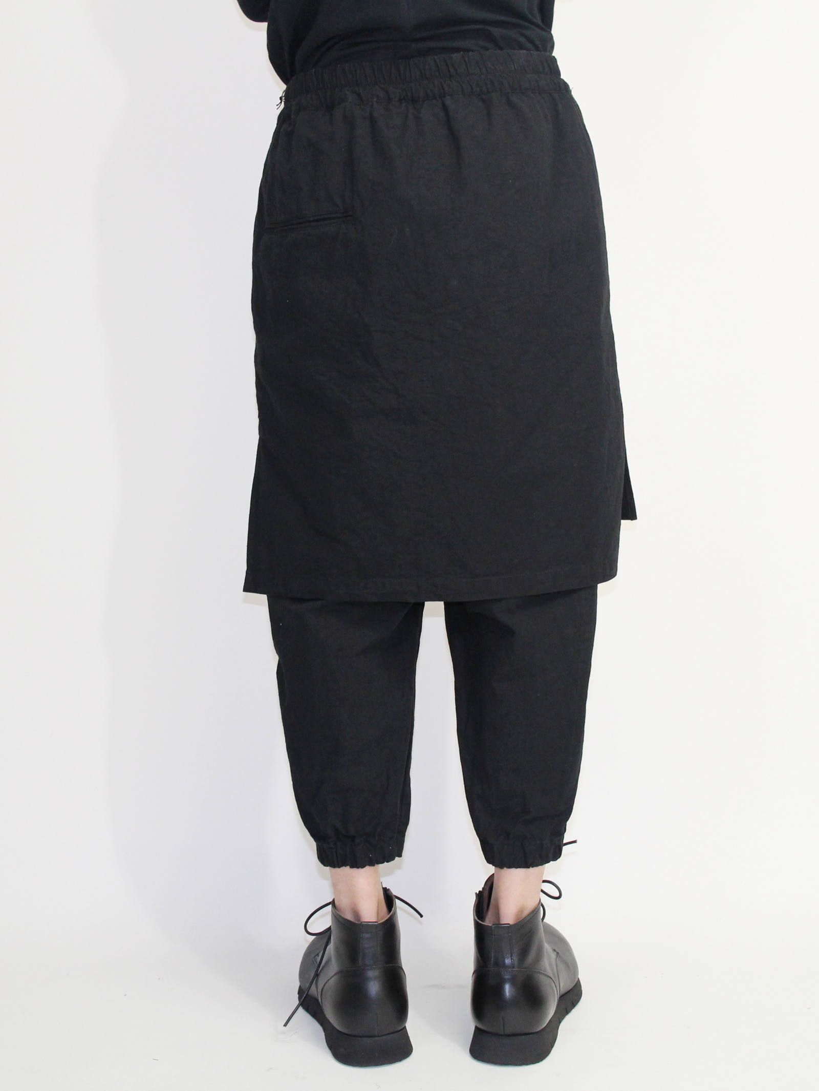 高密度ウェザースカートパンツ - BLACK