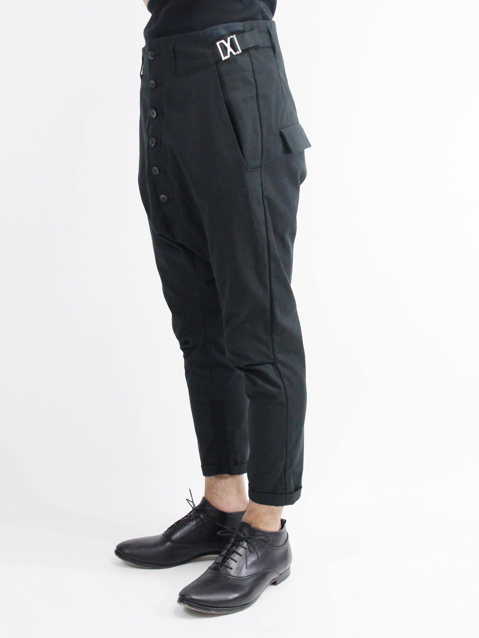 コットンキャンバスサルエルクロップドパンツ