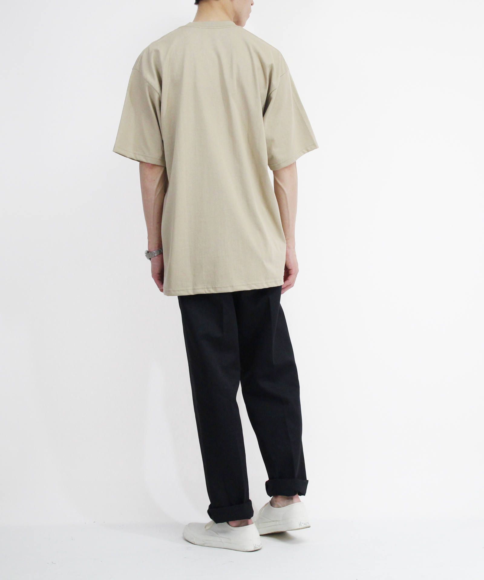 メンズプリントTシャツ - BRUSH WRITING T/S - GREY