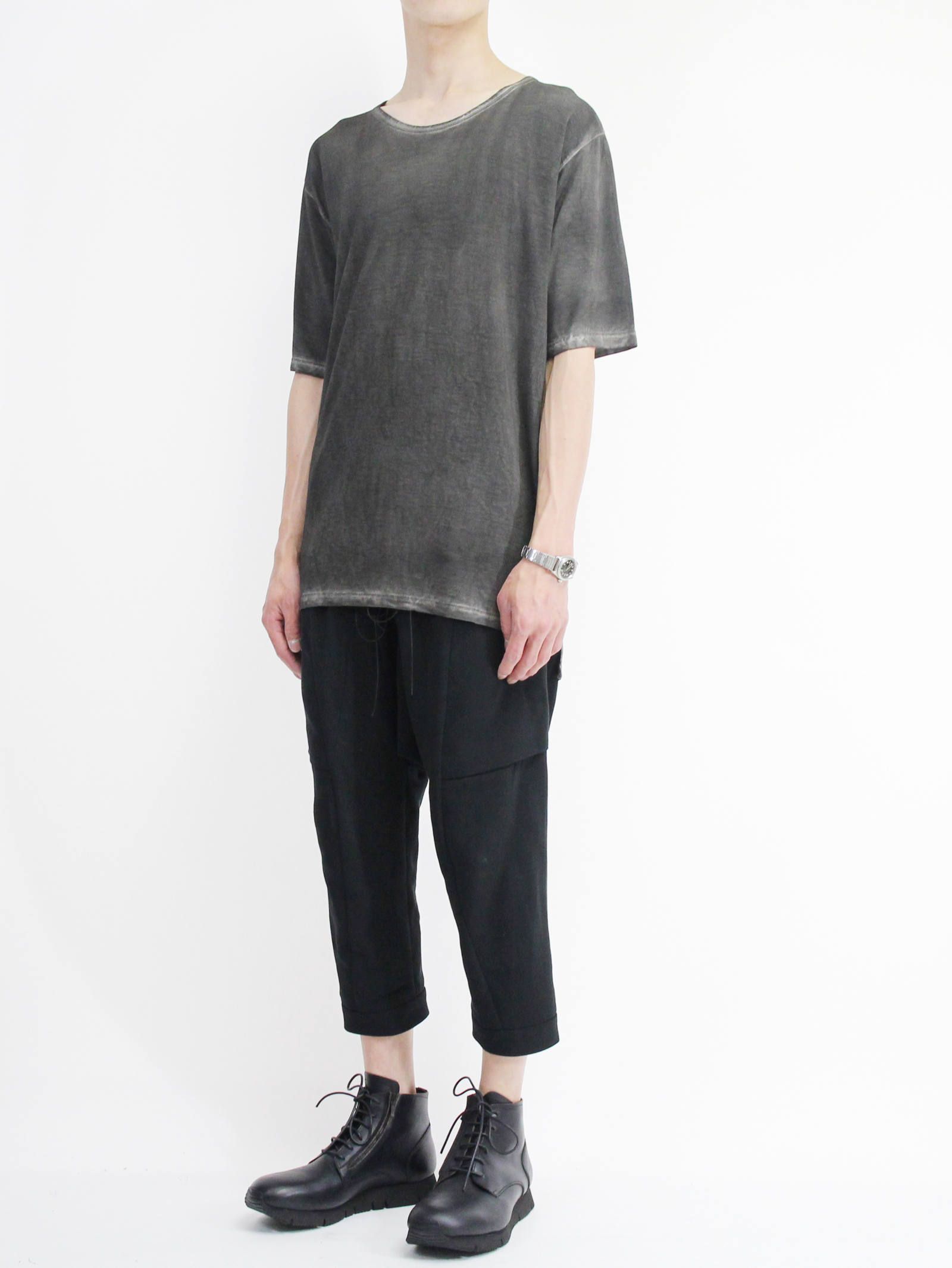 プリントTシャツ - バックプリント -CHACOAL