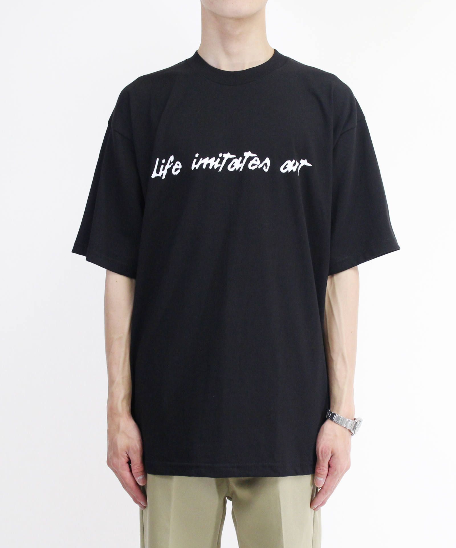 CLANE HOMME - メンズプリントTシャツ - BRUSH WRITING T/S - BLACK