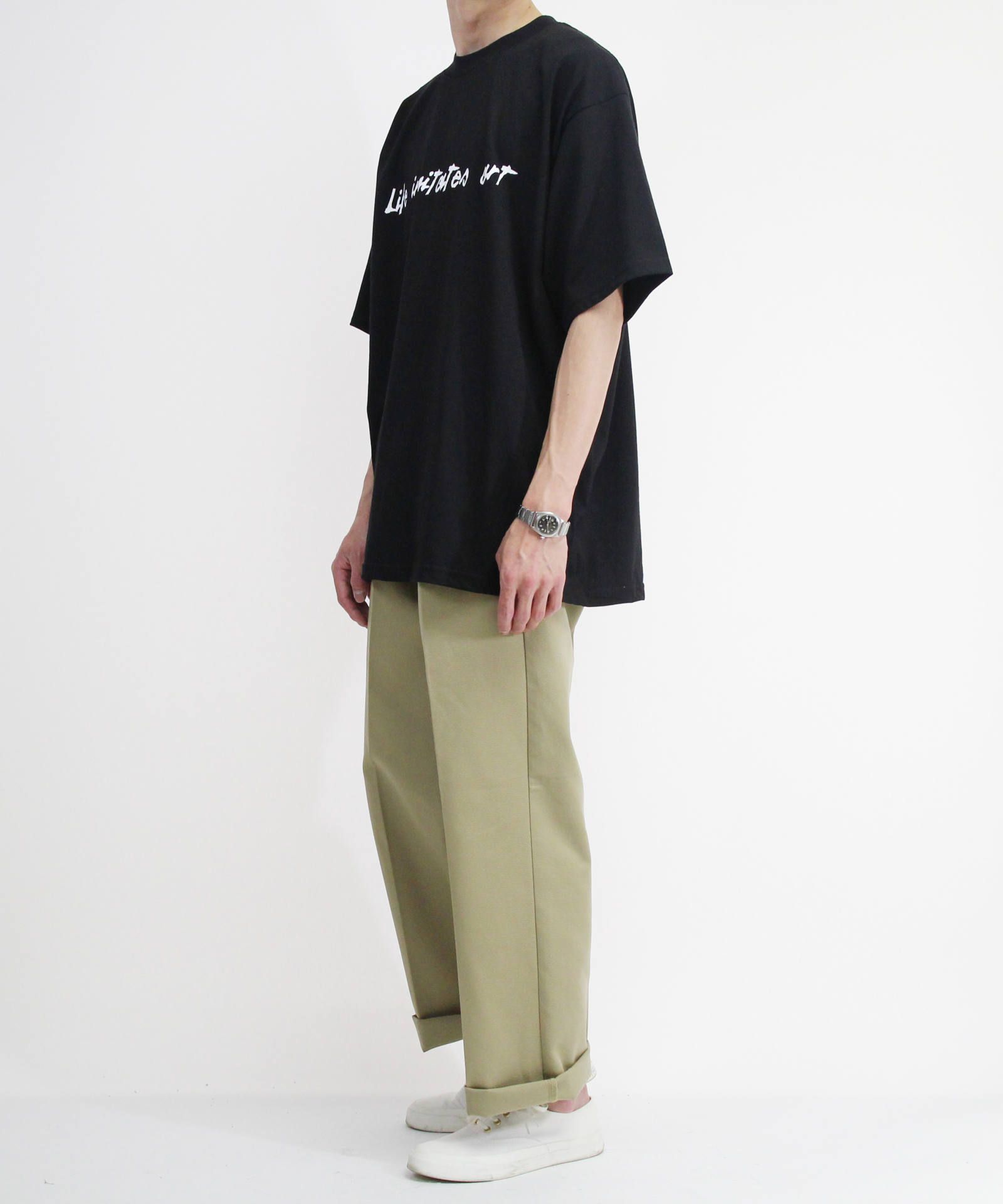 CLANE HOMME - メンズプリントTシャツ - BRUSH WRITING T/S - BLACK