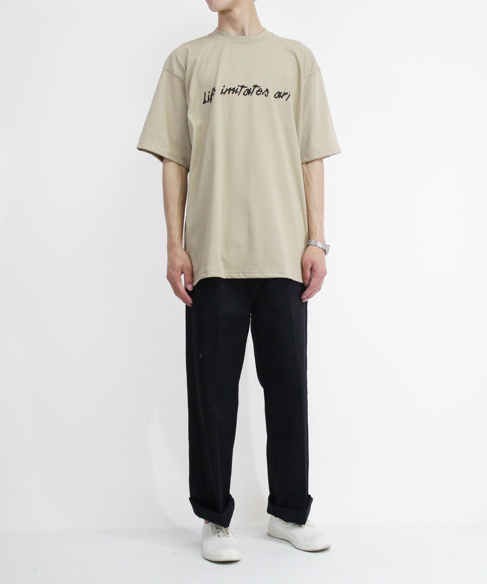 CLANE HOMME - メンズプリントTシャツ - BRUSH WRITING T/S - WHITE