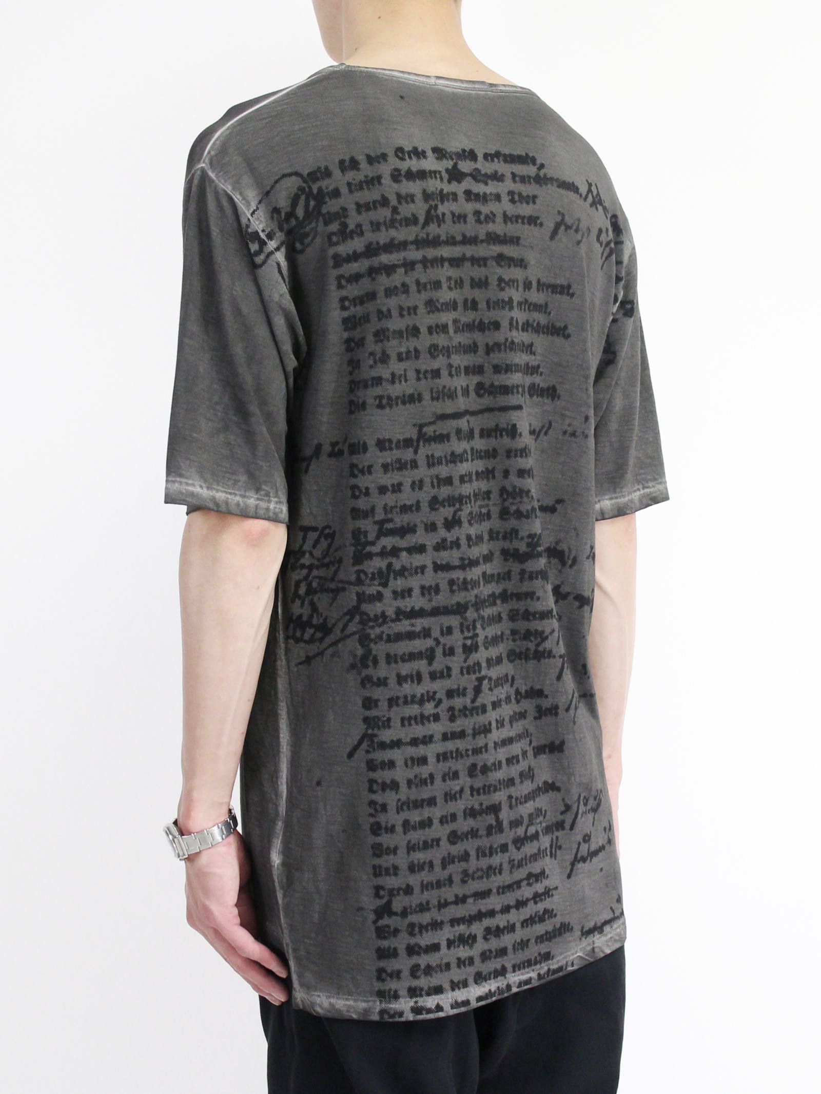 プリントTシャツ - バックプリント -CHACOAL