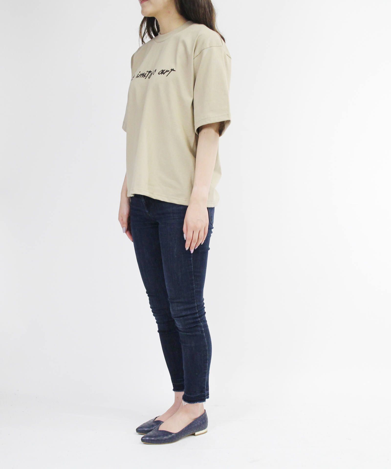 プリントTシャツ - BRUSH WRITING T/S - BEIGE