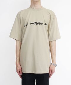 メンズプリントTシャツ - BRUSH WRITING T/S - GREY