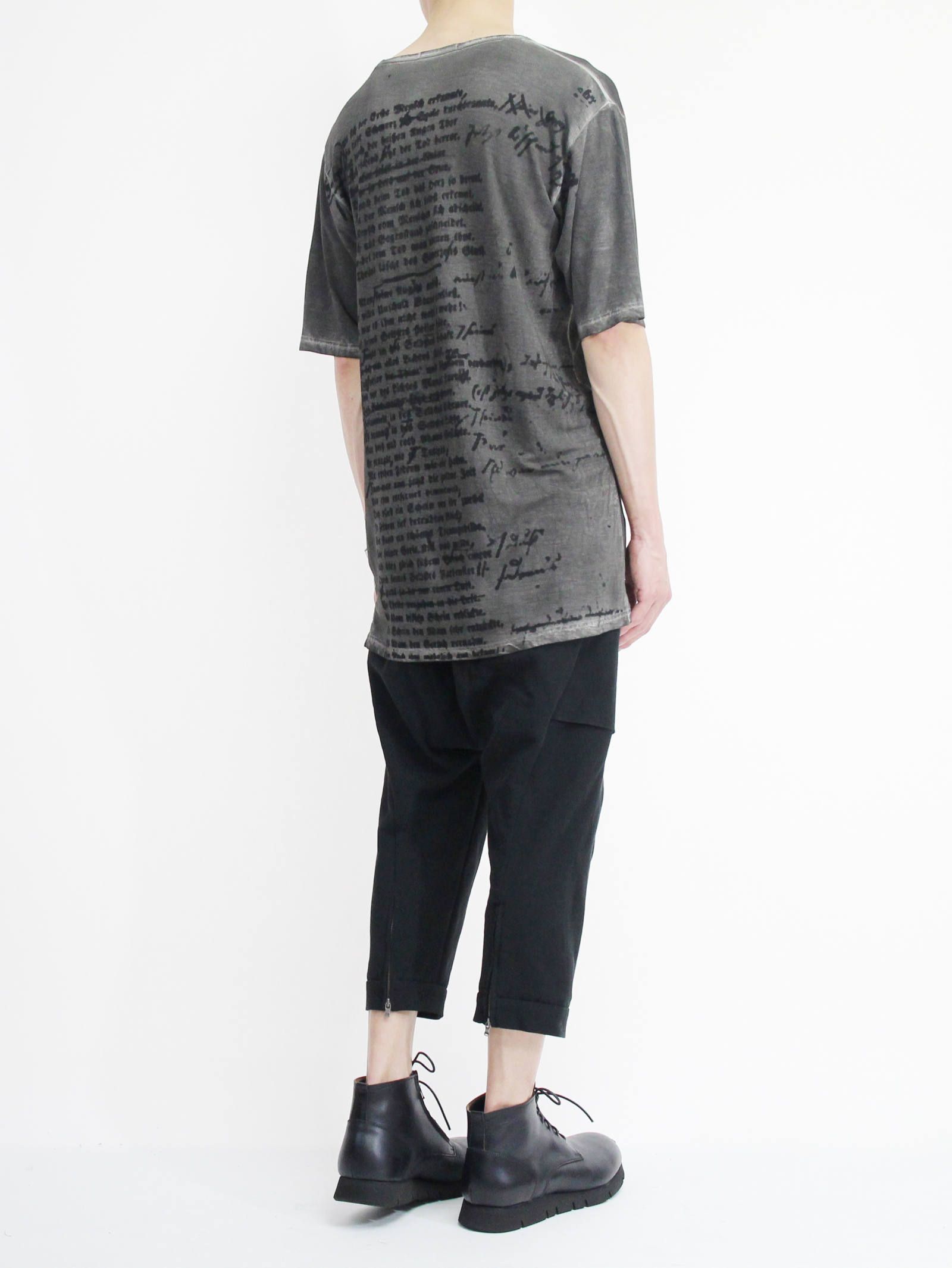プリントTシャツ - バックプリント -CHACOAL
