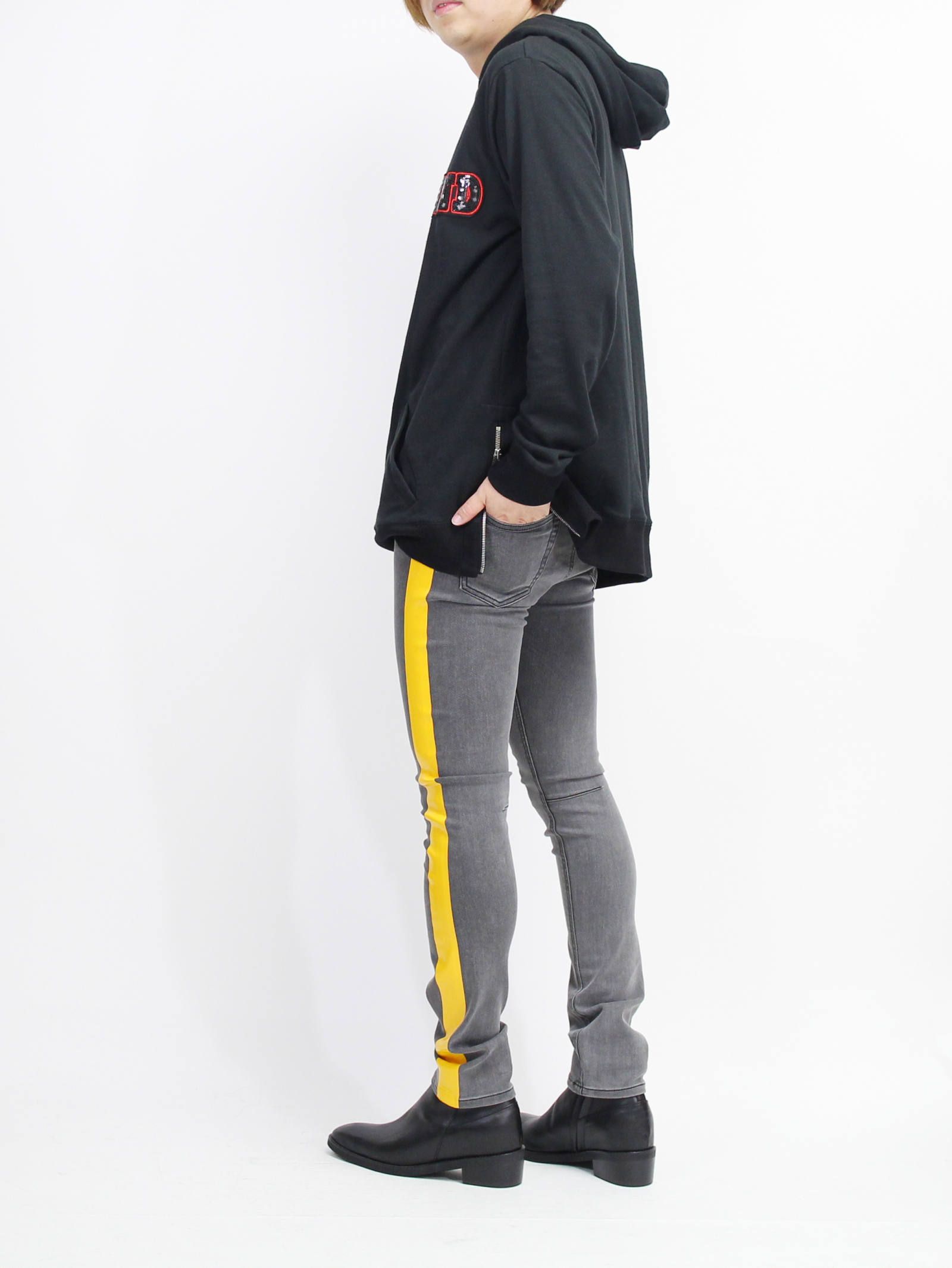 EXフィットデニム ヨーロピアンブリーチ - rubber側章 skinny