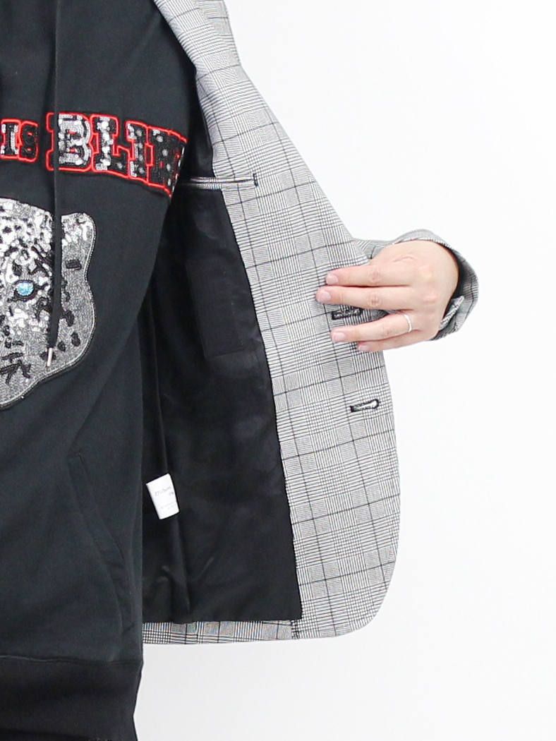 T/Ryグレンチェックストレッチジャケット