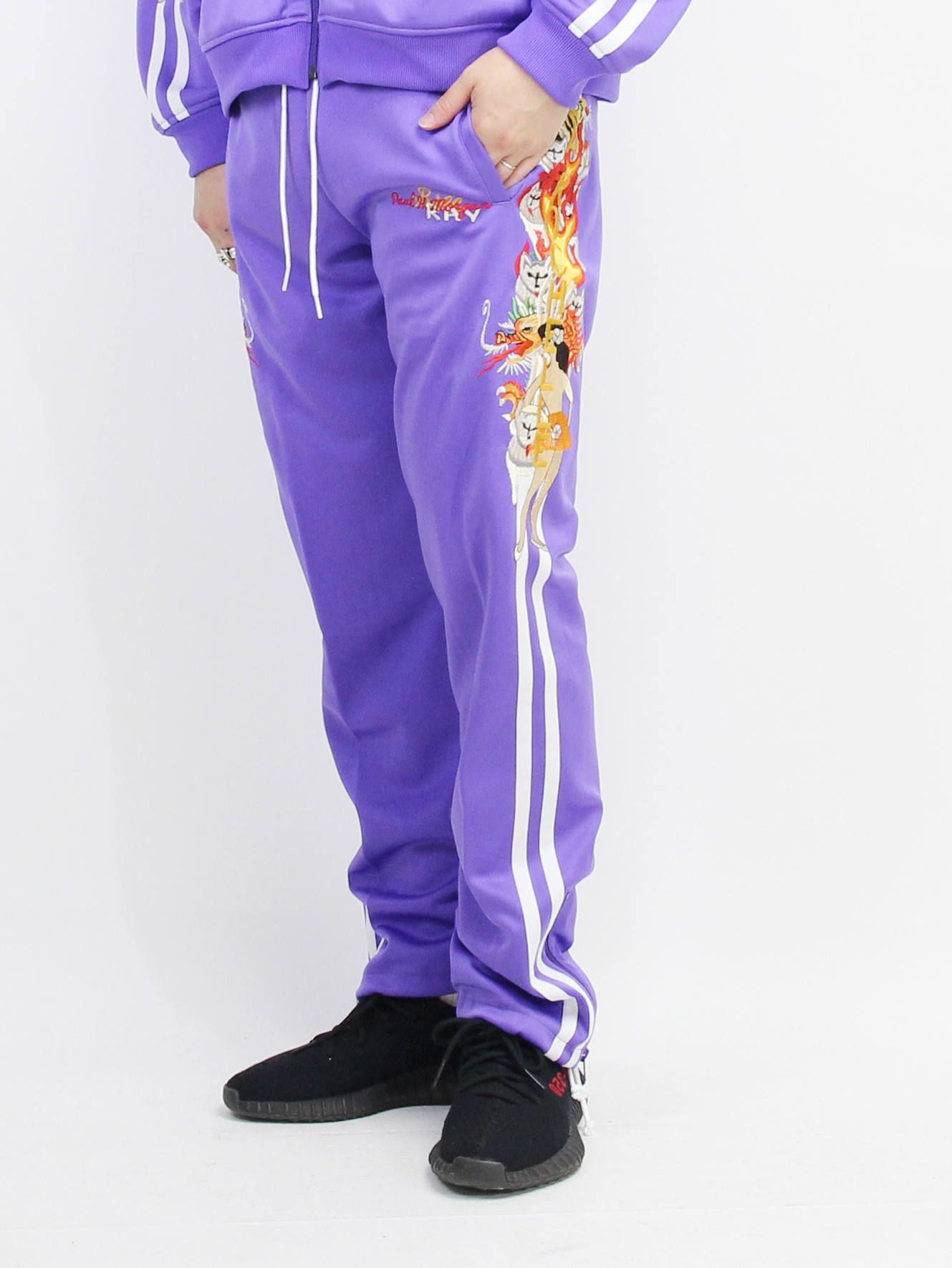 doublet - カオス刺繍ジャージーパンツ - CHAOS EMBROIDERY TRACK PANTS - PURPLE | ADDICT  WEB SHOP