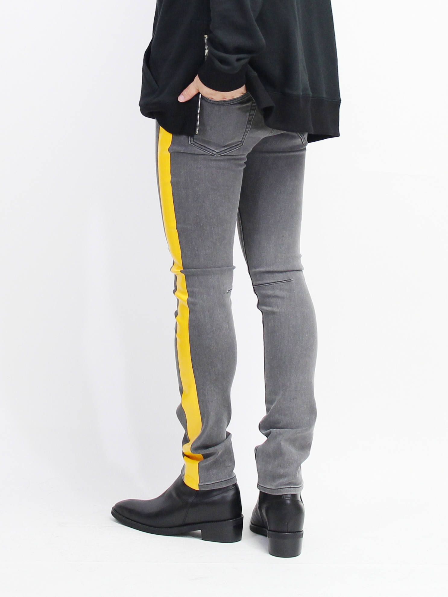 EXフィットデニム ヨーロピアンブリーチ - rubber側章 skinny