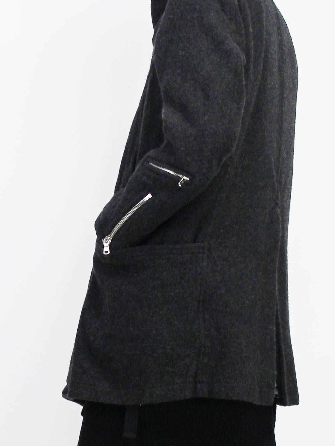 ソフトメルトンハイネックコート - CHARCOAL
