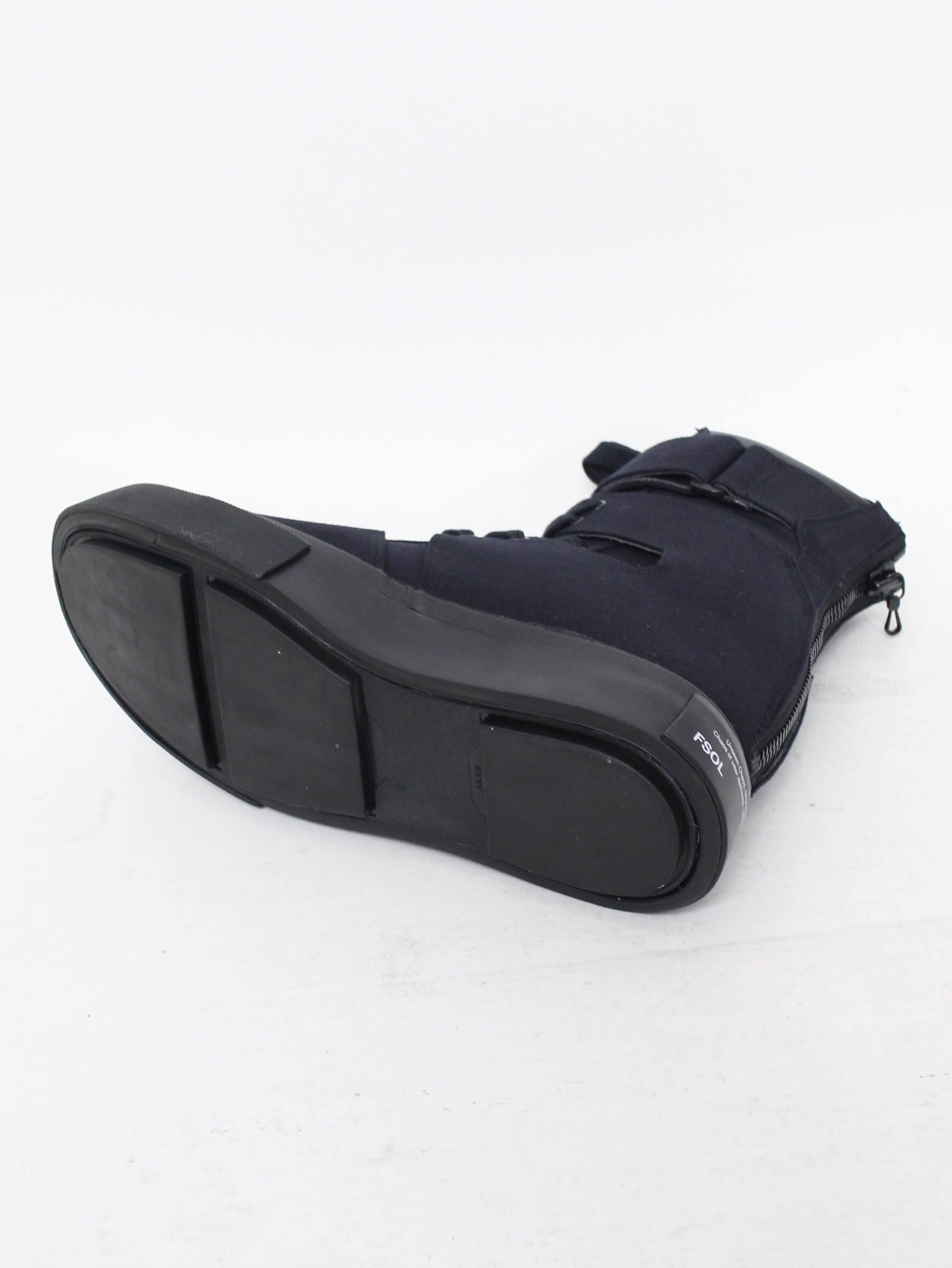 バックジップスニーカー - Canvas Strap Edge Sneaker - BLACK