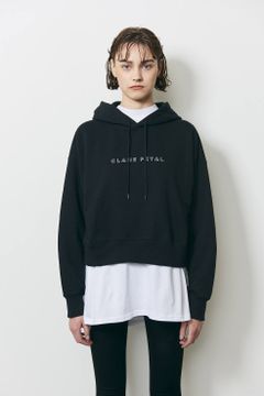 クラネペタルスウェットパーカー - BLACK