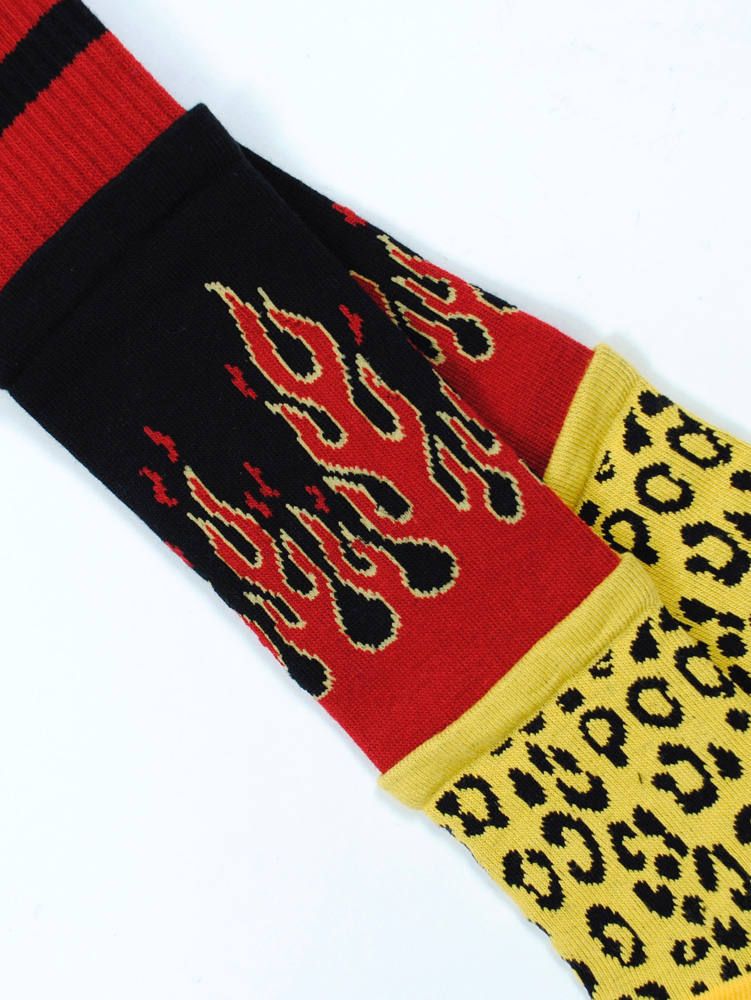 スリーレイヤードソックス - 3 LAYERED LEOPARD YELLOW