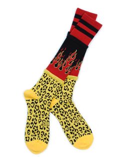 スリーレイヤードソックス - 3 LAYERED LEOPARD YELLOW