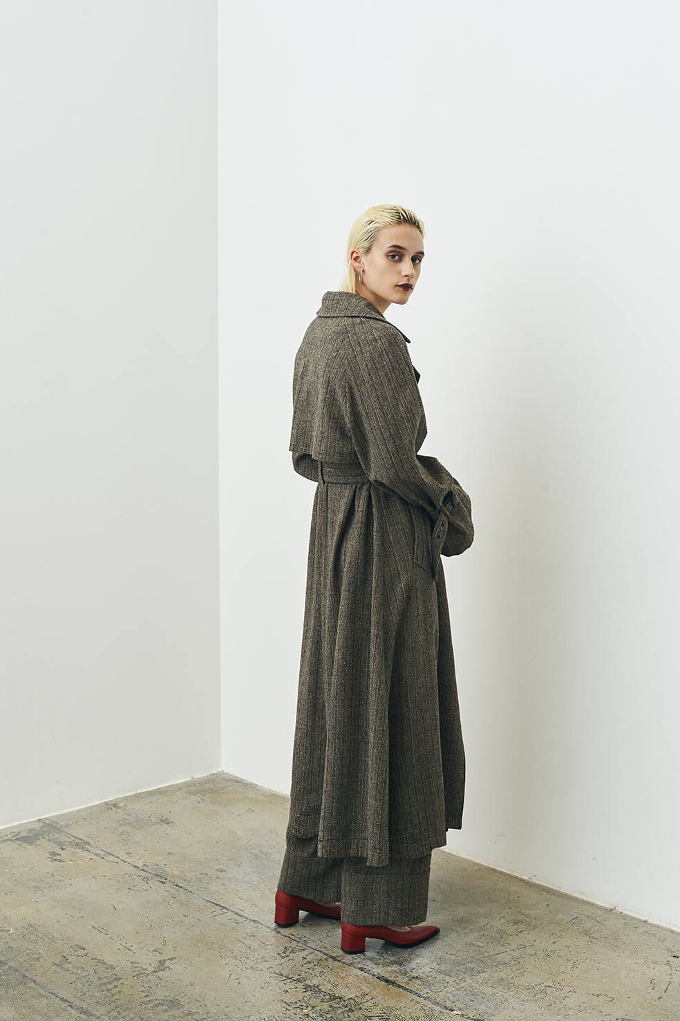 CLANE - ヘリンボーンロングジャケット - HERRINGBONE SUPER LONG JK | ADDICT WEB SHOP