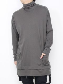 スムースタートルネック長袖カットソー - OLIVE
