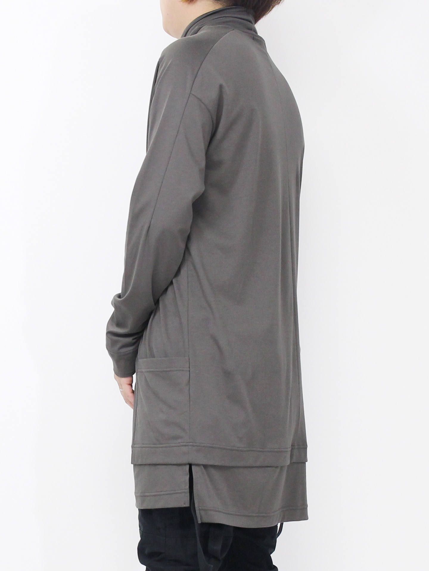 スムースタートルネック長袖カットソー - OLIVE