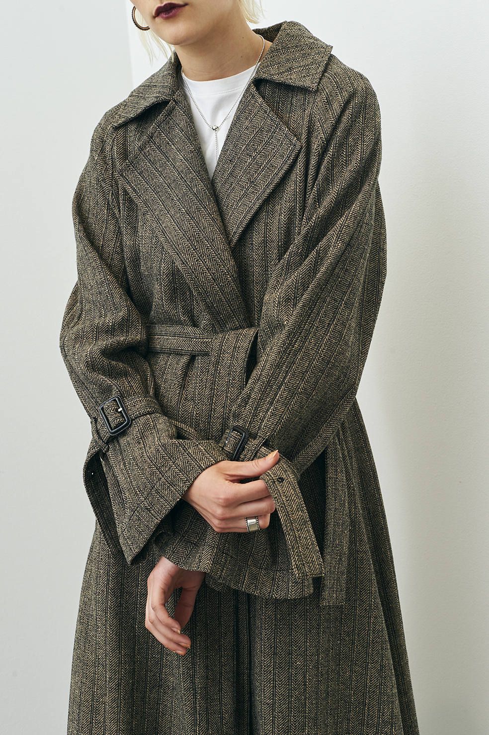 CLANE - ヘリンボーンロングジャケット - HERRINGBONE SUPER LONG JK | ADDICT WEB SHOP