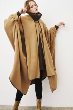 ショールフードバルーンコート - SHAWL HOOD BALLOON COAT - BROWN