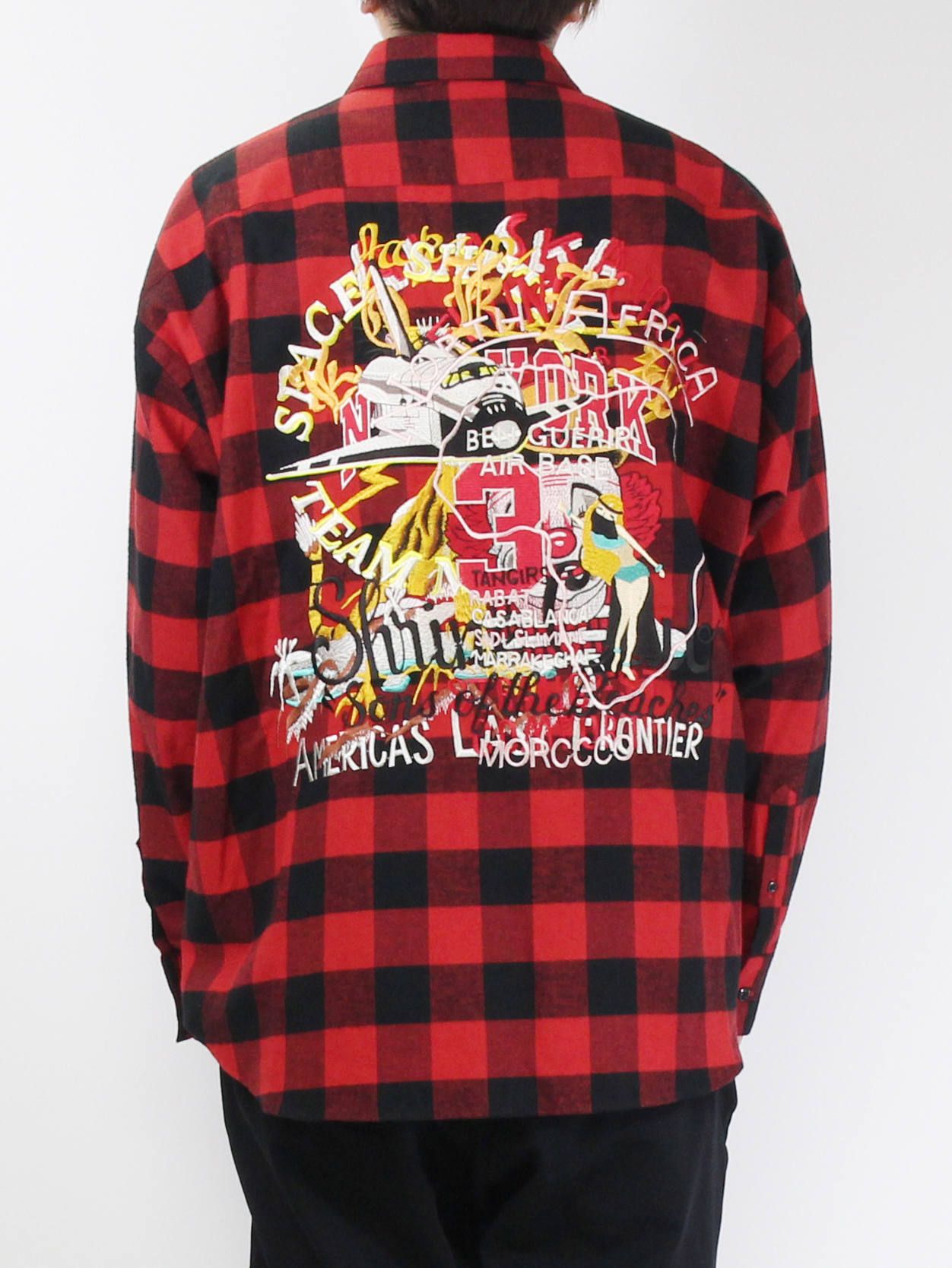 doublet - 《残り一点》 カオス刺繍チェックシャツ - CHAOS EMBROIDERY CHECK SHIRT RED | ADDICT  WEB SHOP