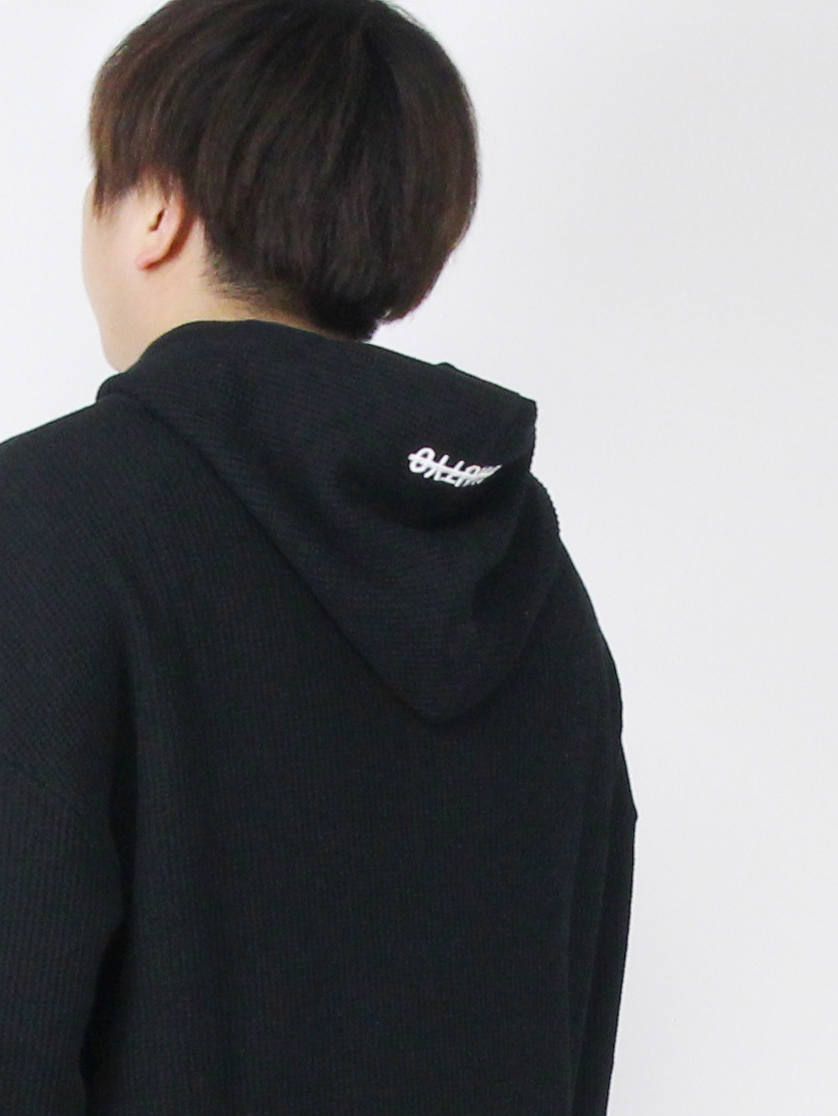 ワッフルプルオーバーフーディー - PULLOVER WAFFLE HOODIE / BLK