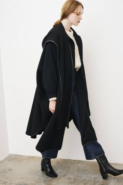 ショールフードバルーンコート - SHAWL HOOD BALLOON COAT - BLACK