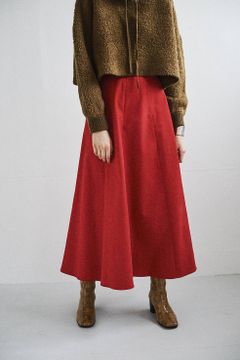 マキシフレアスカート - MAXI FLARE SKIRT - RED